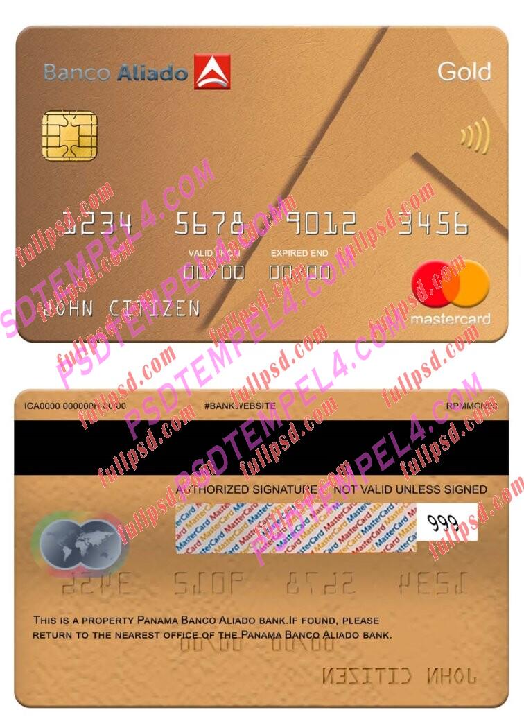 Panama Banco Aliado bank Mastercard gold PSD
