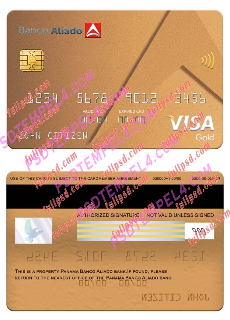 Panama Banco Aliado bank visa gold card PSD