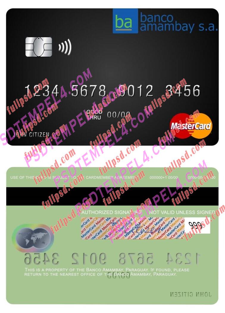 Paraguay Banco Amambay Mastercard PSD