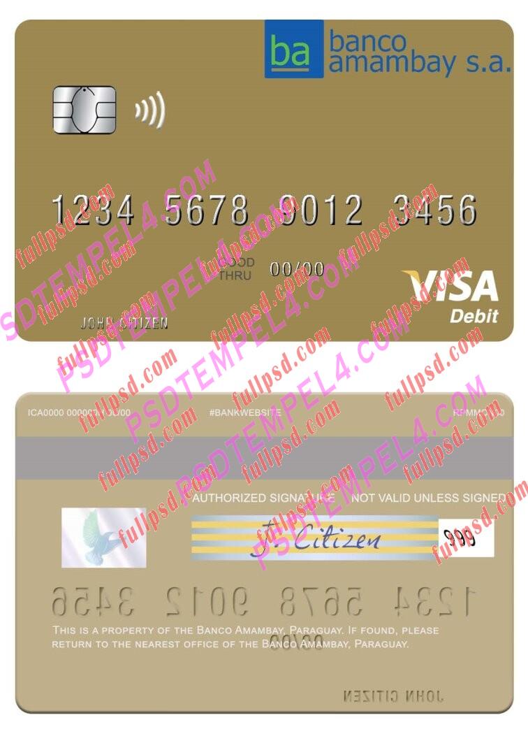 Paraguay Banco Amambay visa debit card PSD