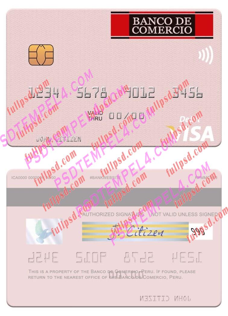 Peru Banco de Comercio visa debit card PSD