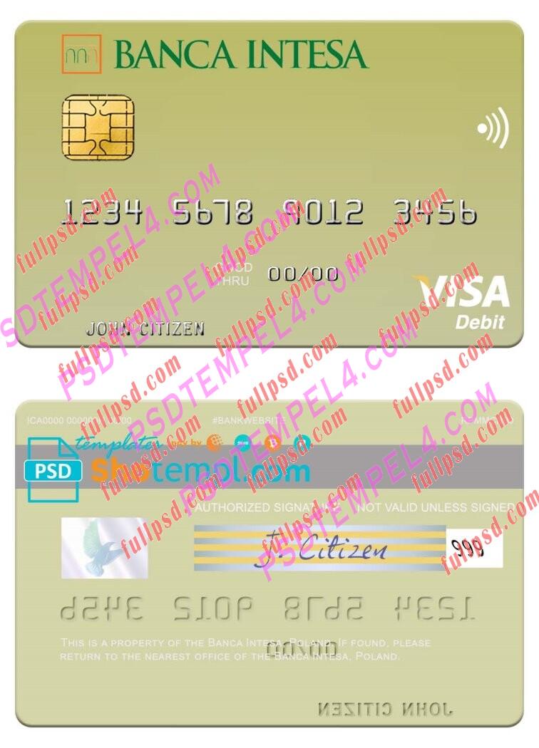 Poland Banca Intesa visa debit card PSD