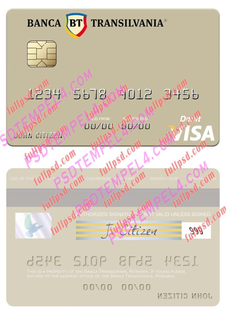 Romania Banca Transilvania visa debit card PSD