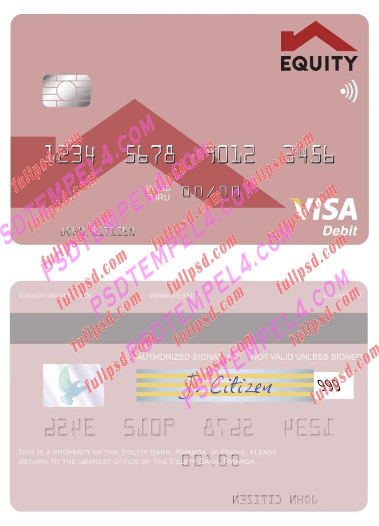 Rwanda Equity Bank visa debit card PSD
