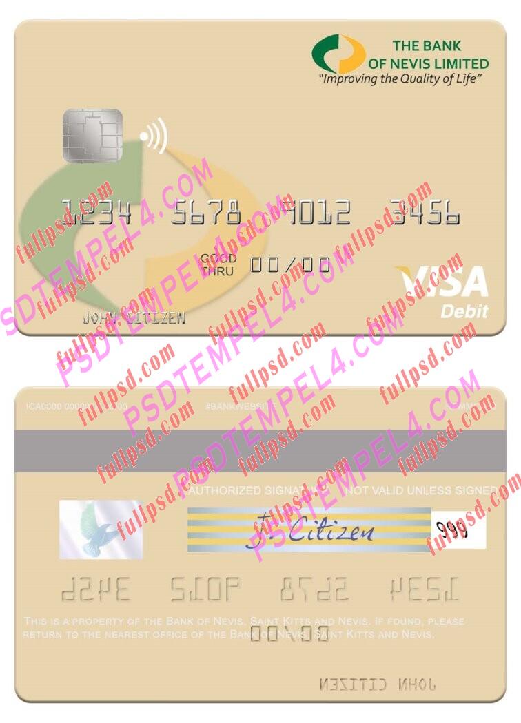 Saint Kitts and Nevis Bank of Nevis visa debit card PSD