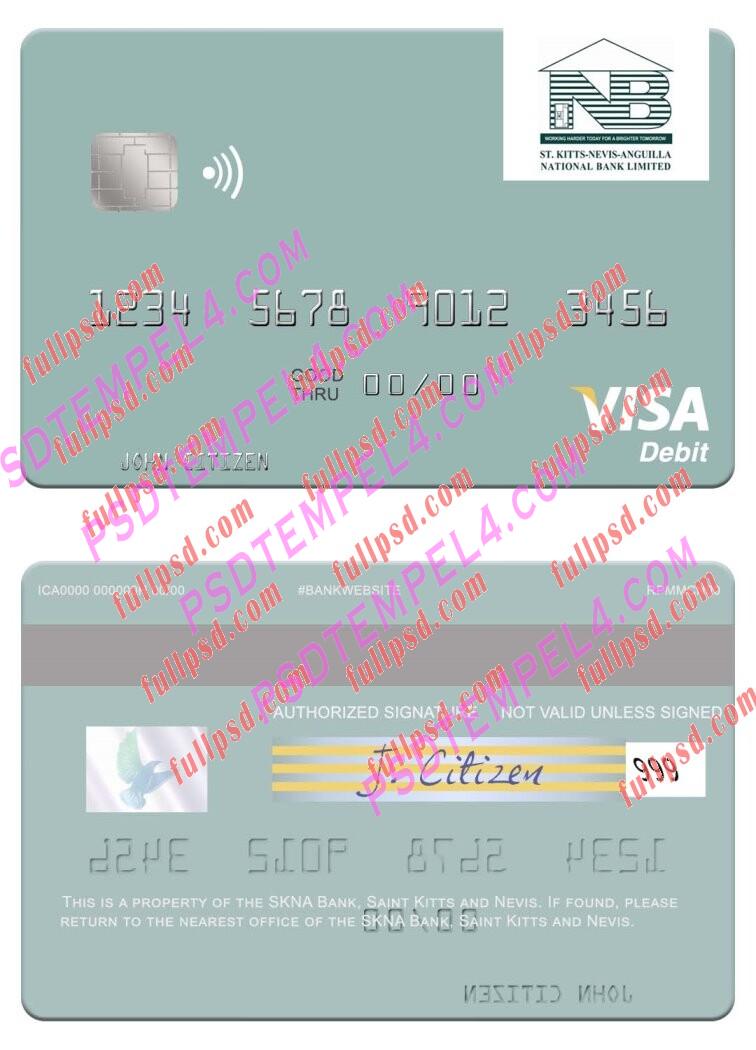 Saint Kitts and Nevis SKNA Bank visa debit card PSD