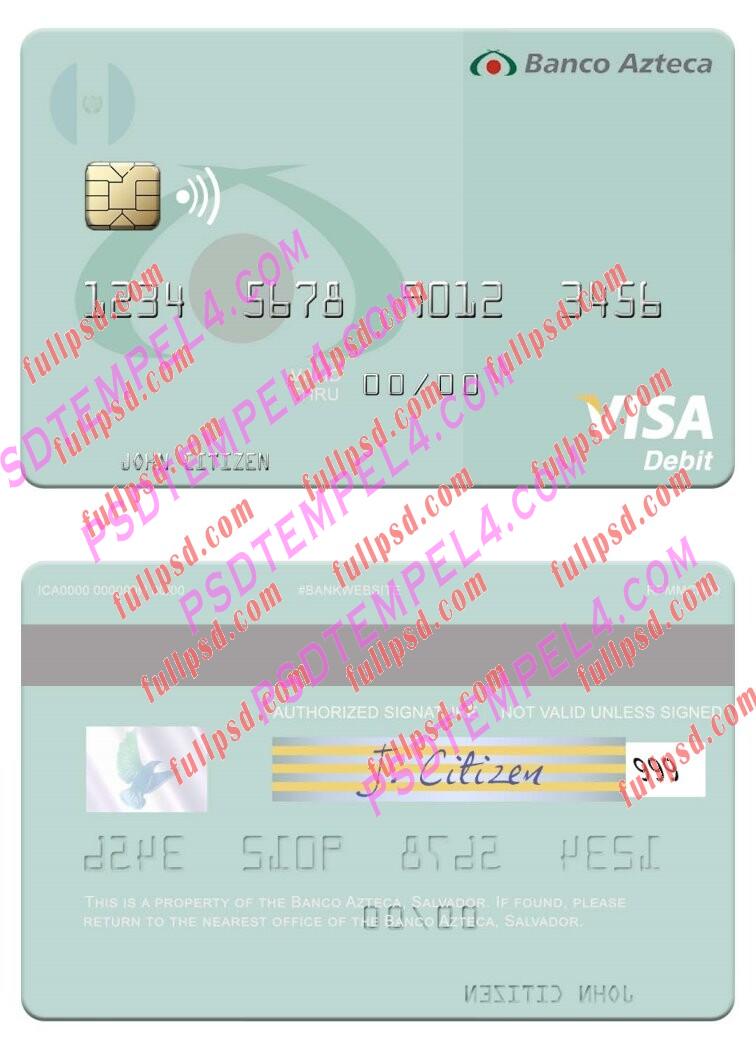 Salvador Banco Azteca visa debit card PSD