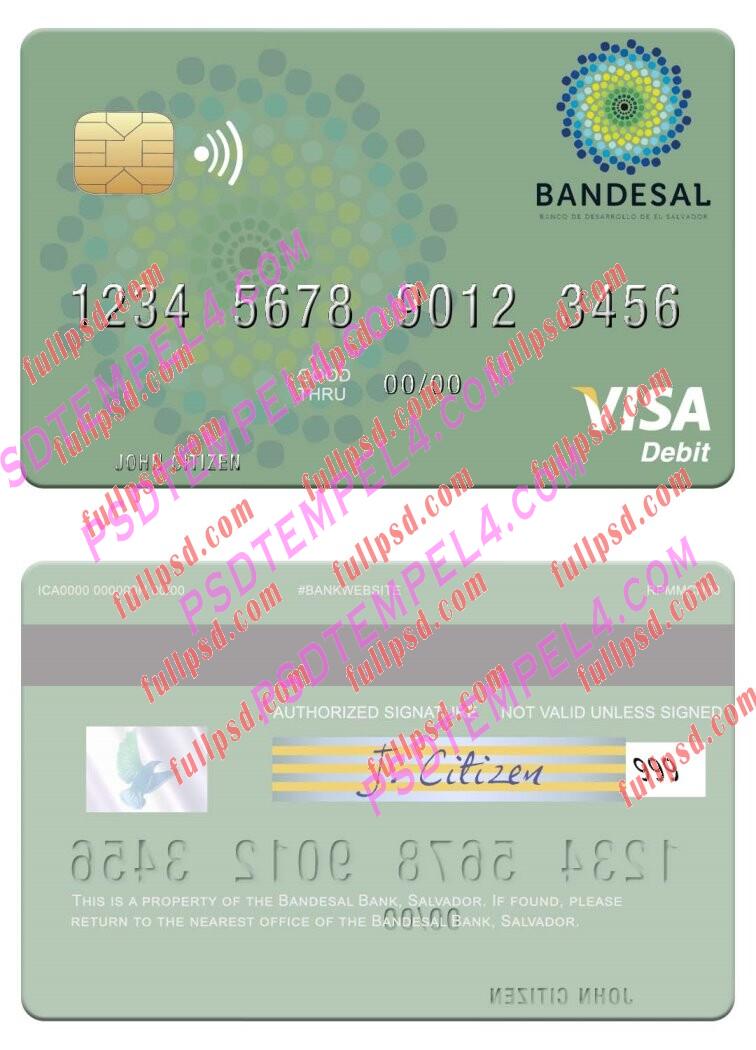 Salvador Bandesal Bank visa debit card PSD