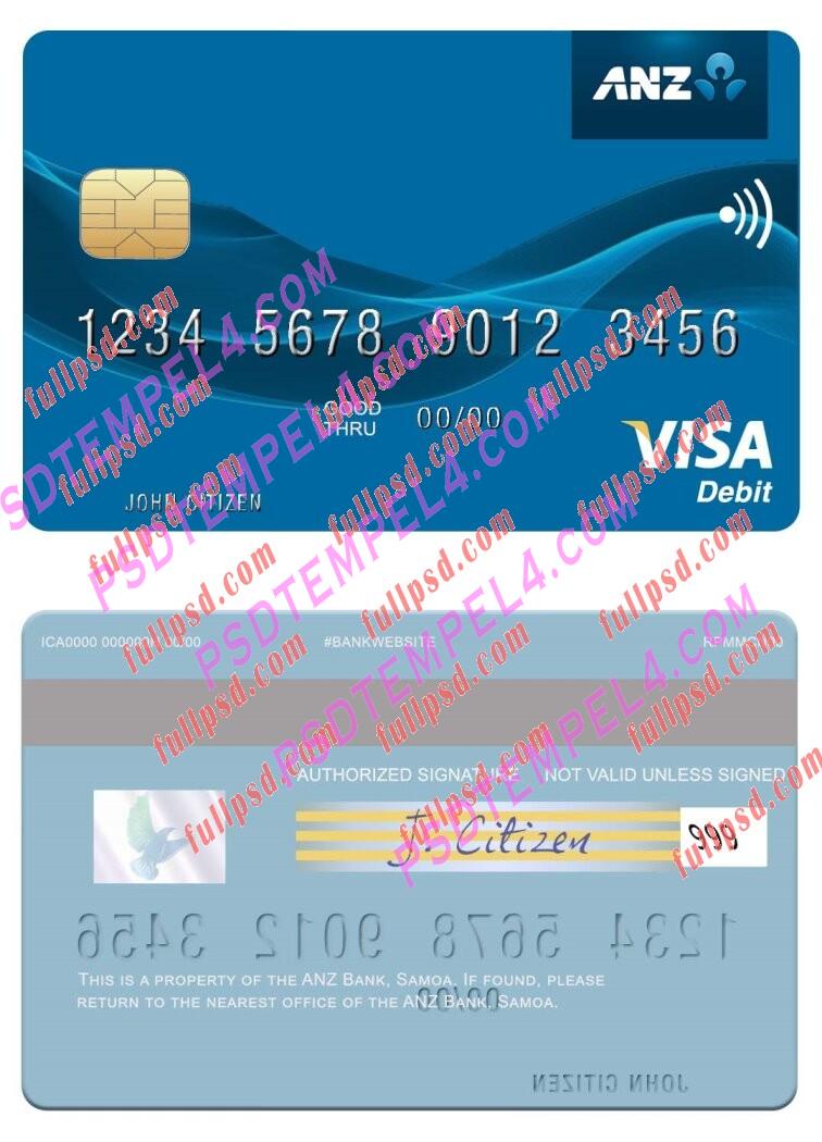 Samoa ANZ Bank visa debit card PSD