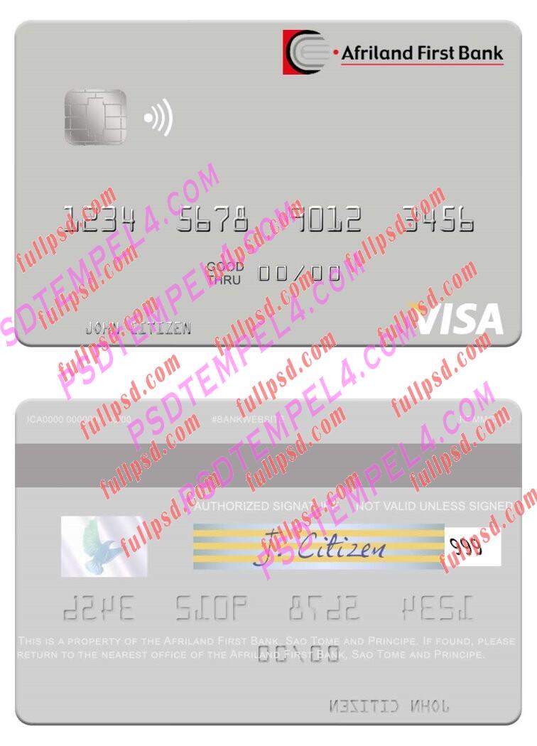 Sao Tome and Principe Afriland First Bank visa debit card PSD