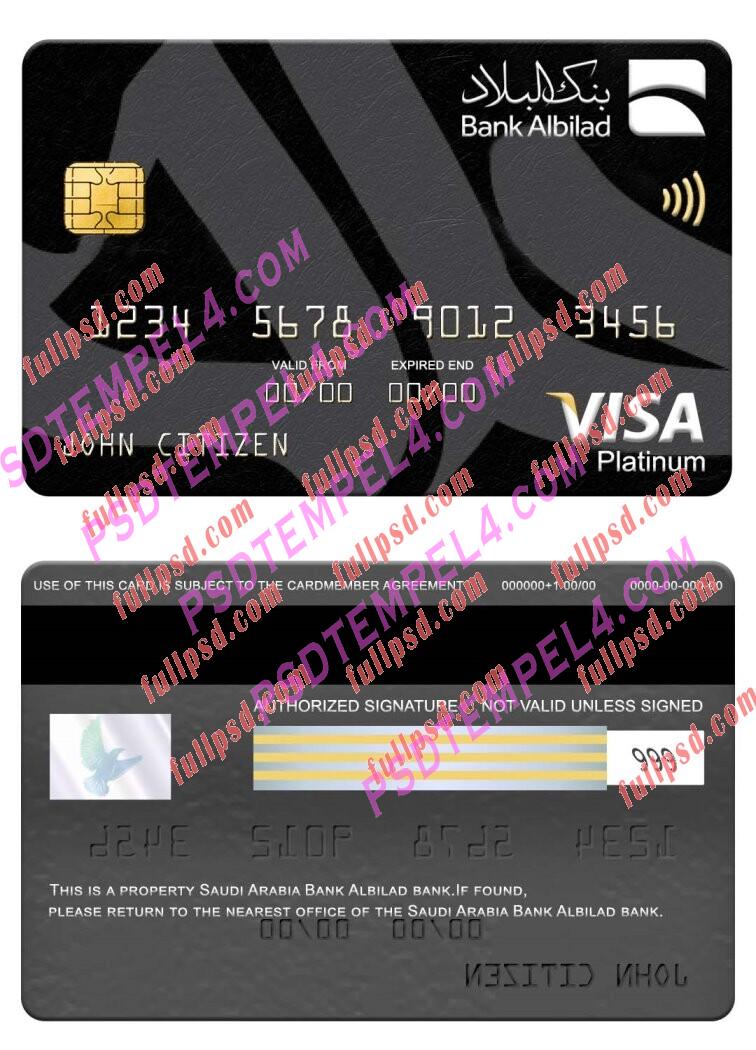 Saudi Arabia Bank Albilad bank visa platinum card PSD