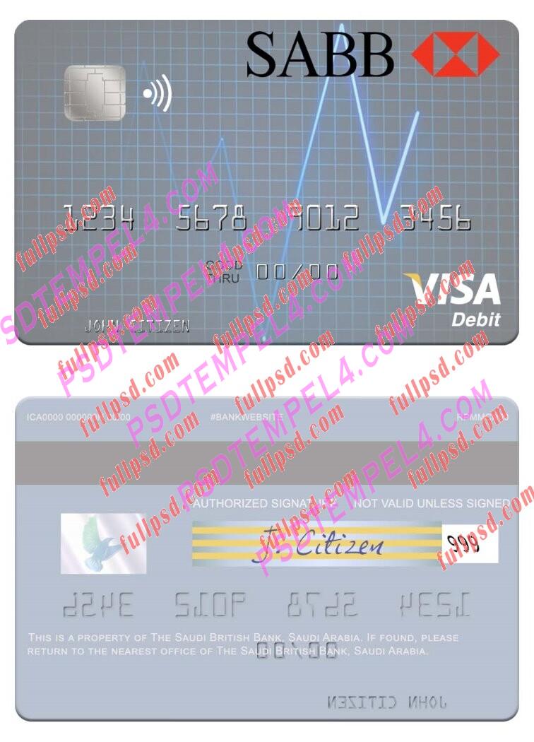 Saudi Arabia The Saudi British Bank visa debit card PSD