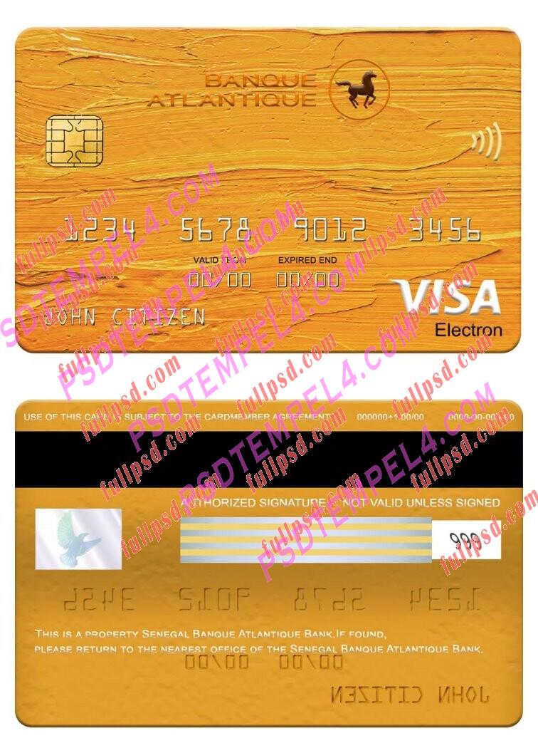 Senegal Banque Atlantique Bank visa electron card PSD