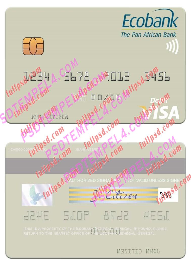 Senegal Ecobank Senegal visa debit card PSD