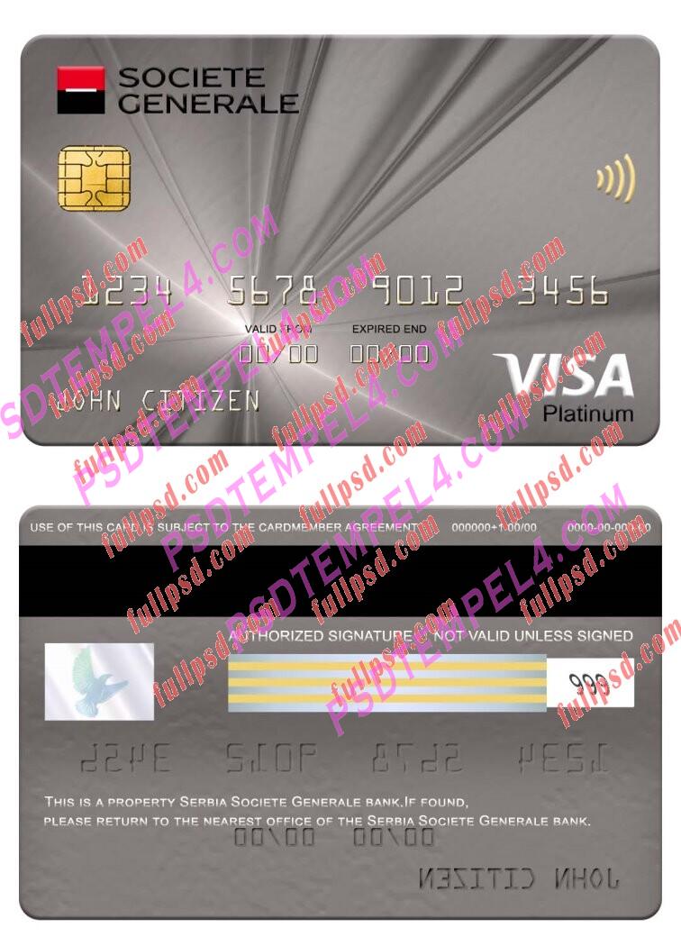 Serbia Societe Generale bank visa platinum card PSD