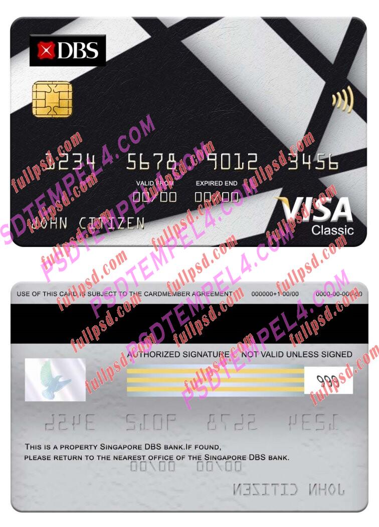 Singapore DBS bank visa classic card PSD