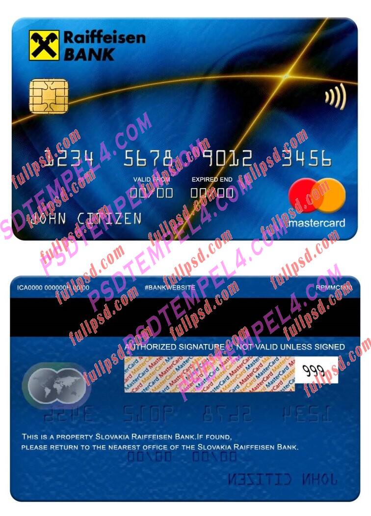Slovakia Raiffeisen Bank Mastercard PSD