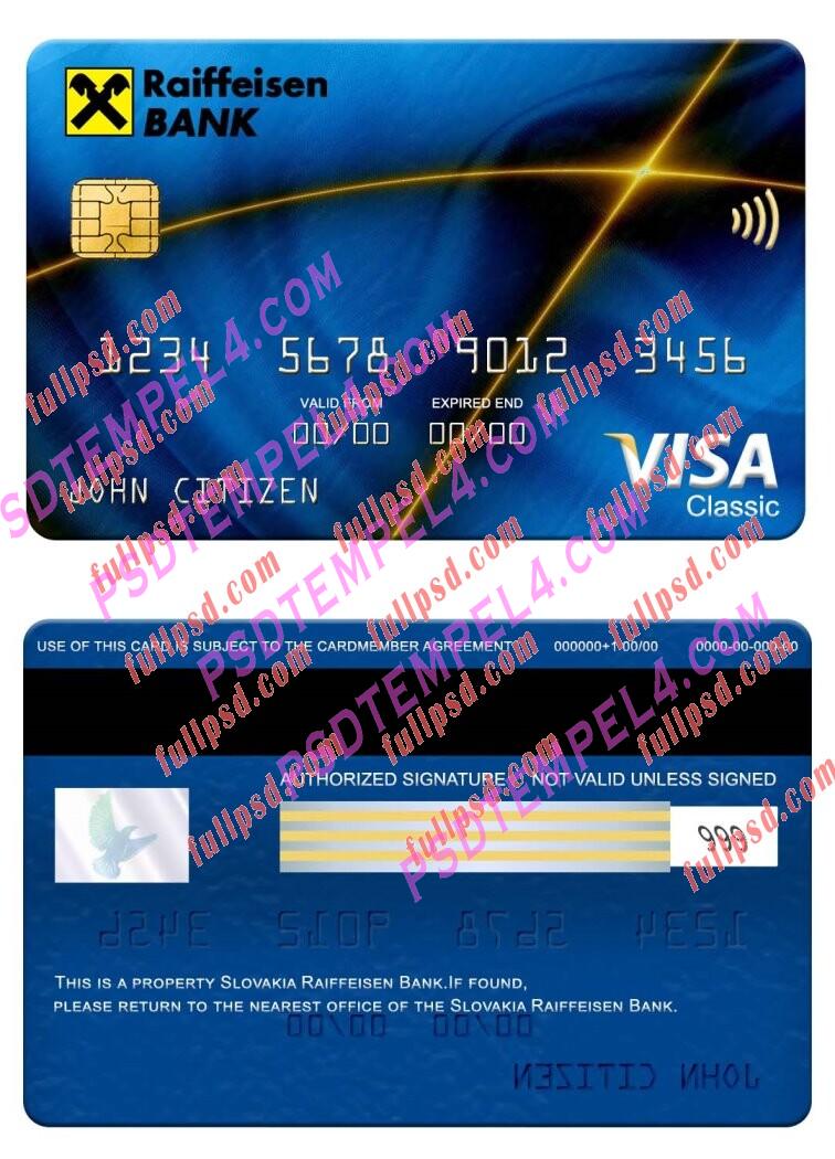 Slovakia Raiffeisen Bank visa classic card PSD