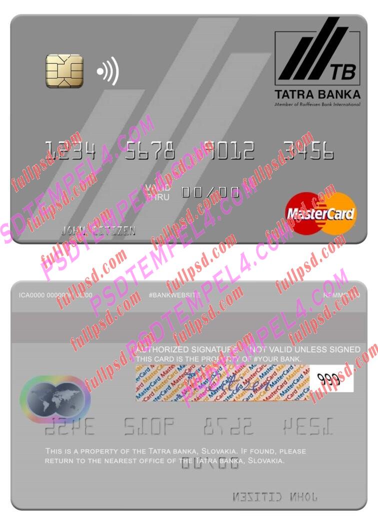 Slovakia Tatra Banka Mastercard PSD