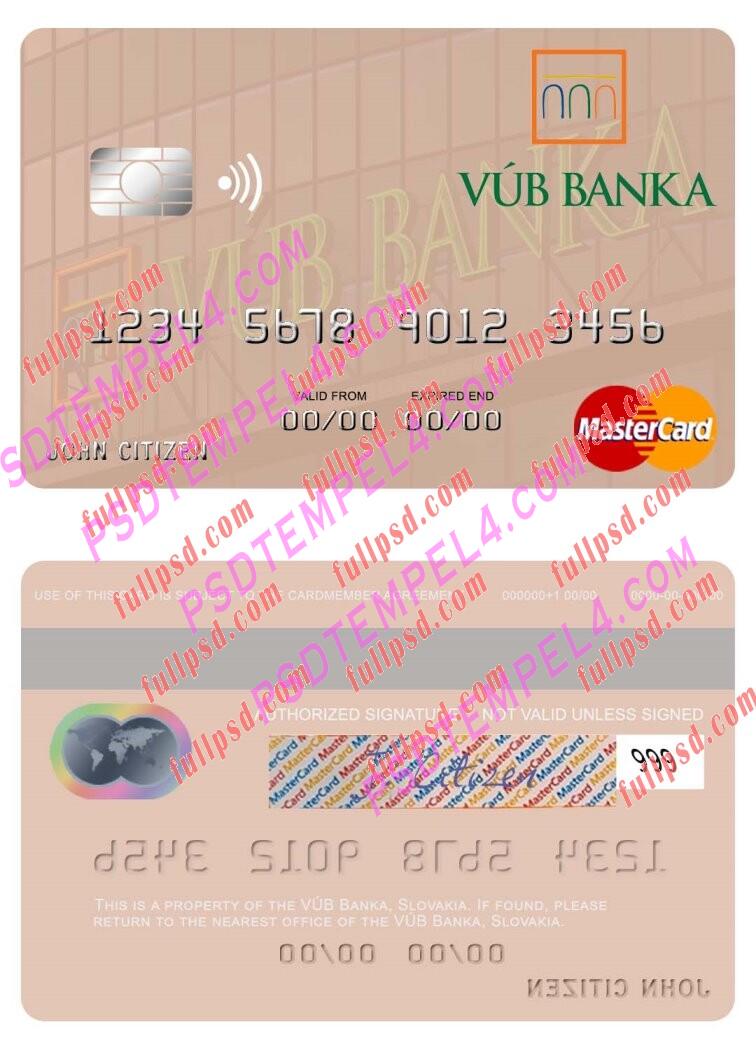 Slovakia VUB Banka Mastercard PSD