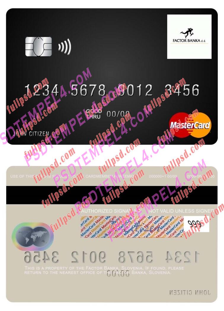 Slovenia Factor banka Mastercard PSD