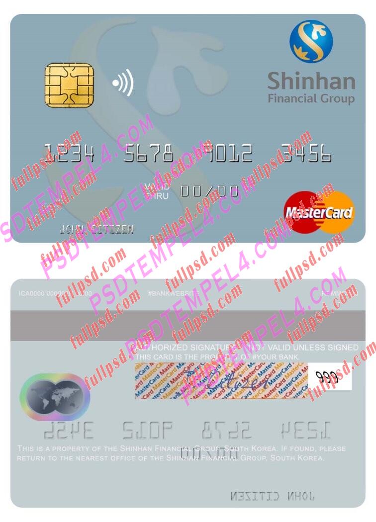South Korea Shinhan Financial Group Mastercard PSD
