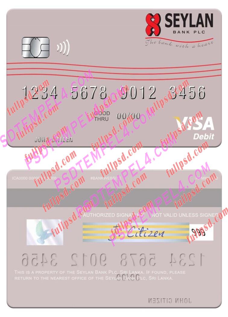 Sri Lanka Seylan Bank Plc visa debit card PSD