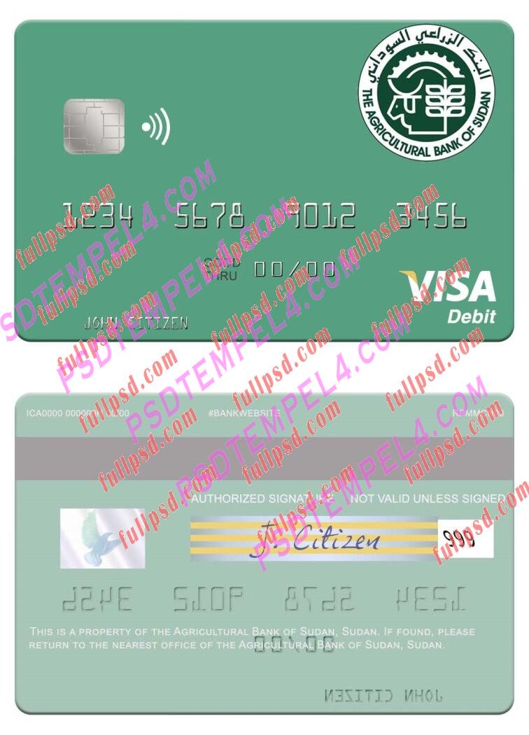 Sudan The Agricultural Bank of Sudan visa debit card PSD