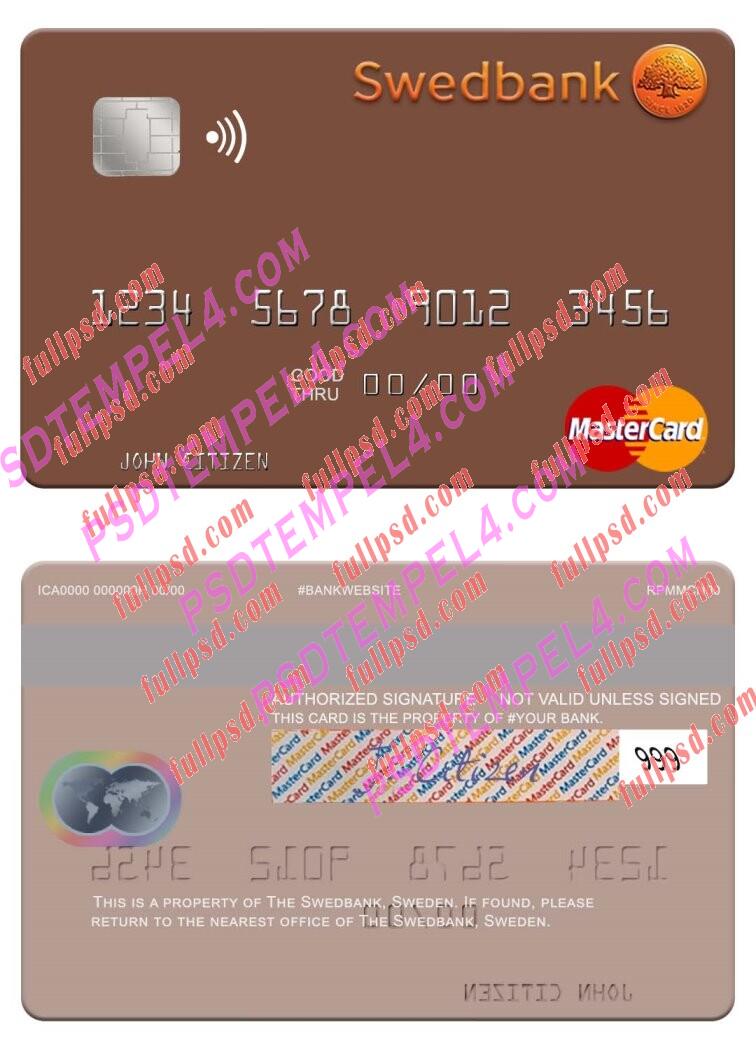 Sweden Swedbank Mastercard PSD