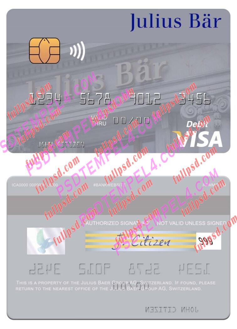 Switzerland Julius Baer Group AG visa debit card PSD