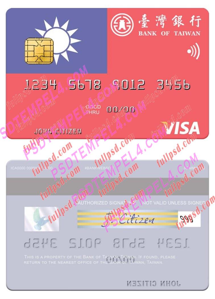 Taiwan Bank of Taiwan visa debit card PSD
