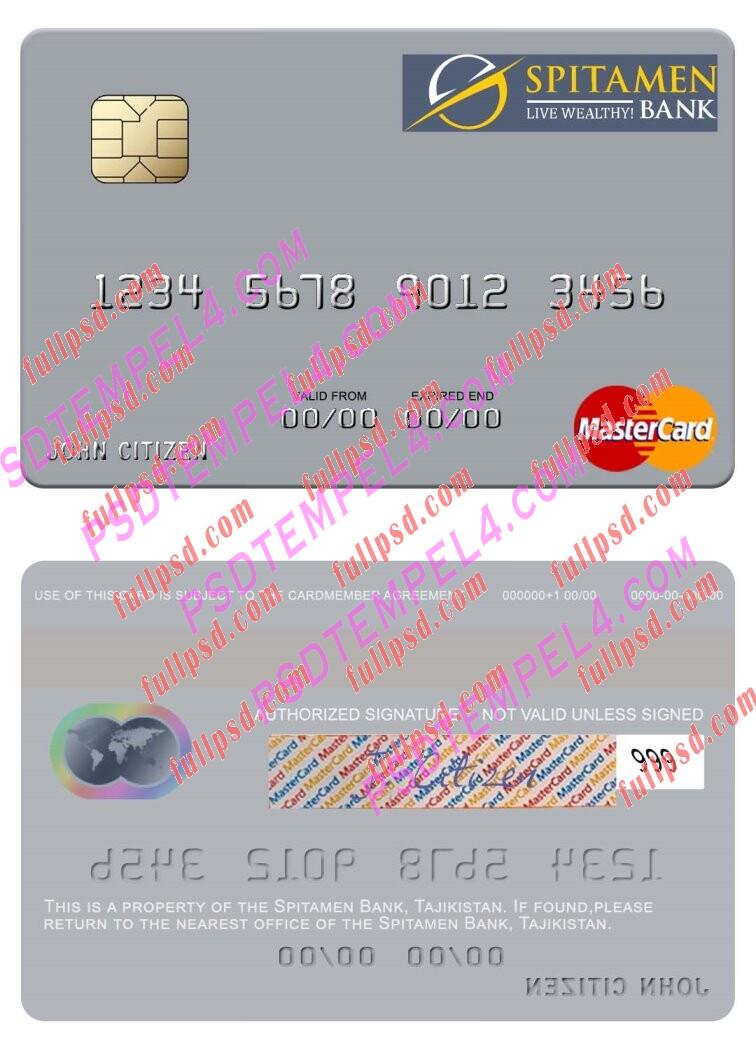 Tajikistan Spitamen Bank Mastercard PSD