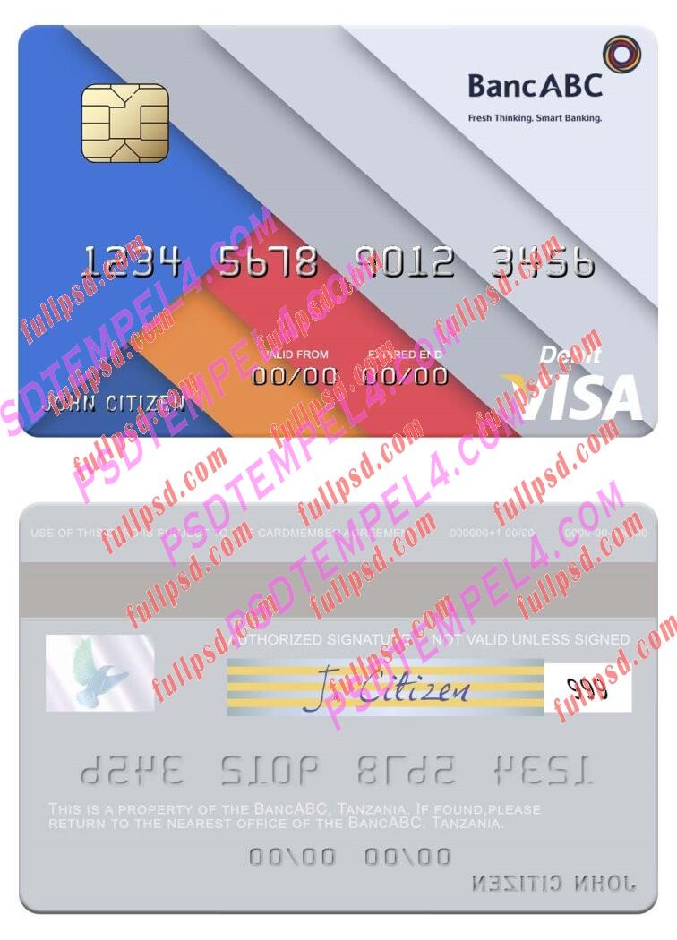 Tanzania BancABC visa debit card PSD