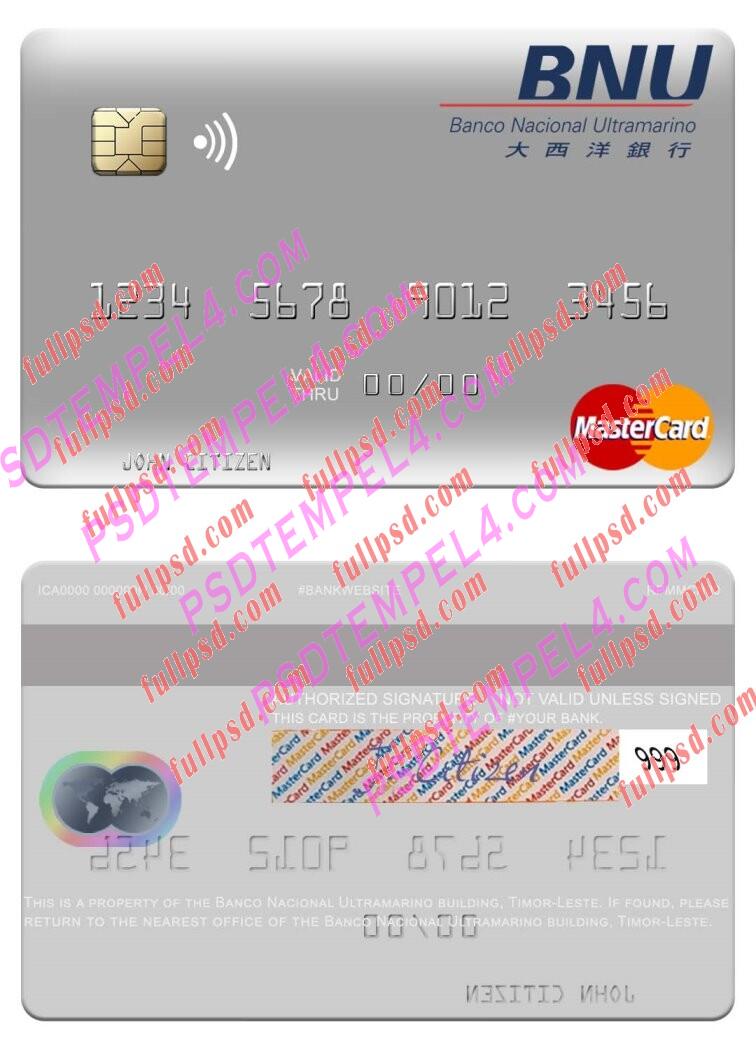 Timor Leste Banco Nacional Ultramarino building Mastercard PSD