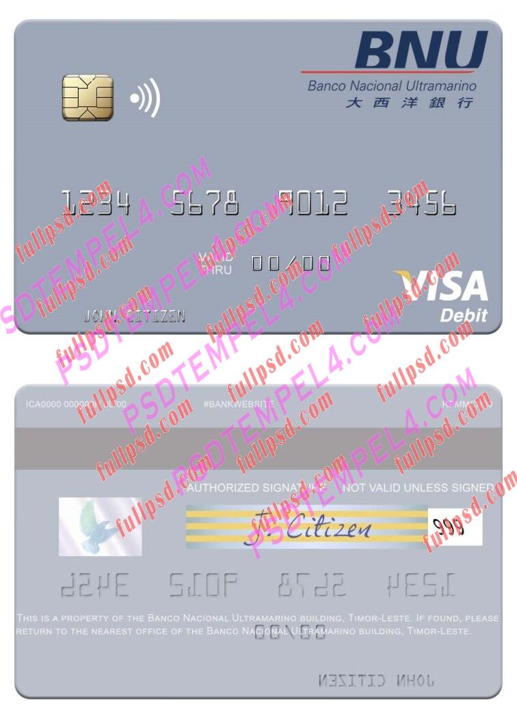 Timor Leste Banco Nacional de Comercio de Timor Leste visa debit card PSD