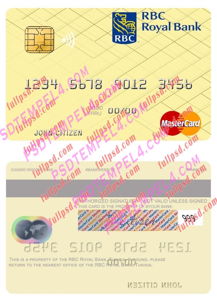 Tunisia RBC Royal Bank Mastercard PSD