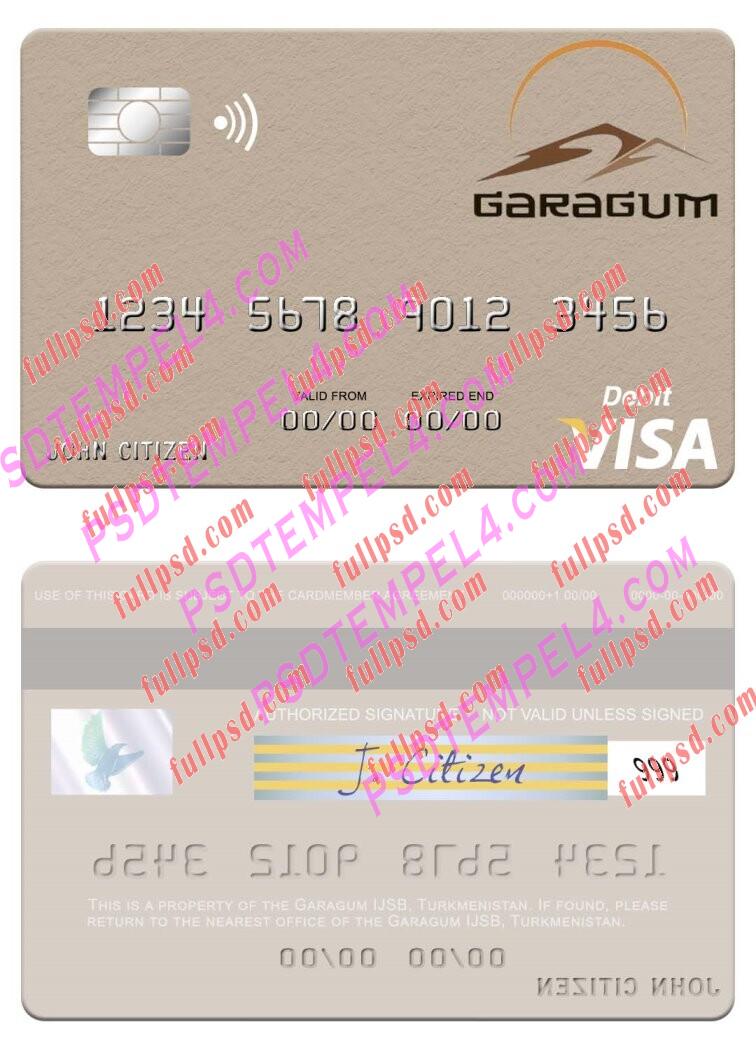 Turkmenistan Garagum IJSB visa debit card PSD