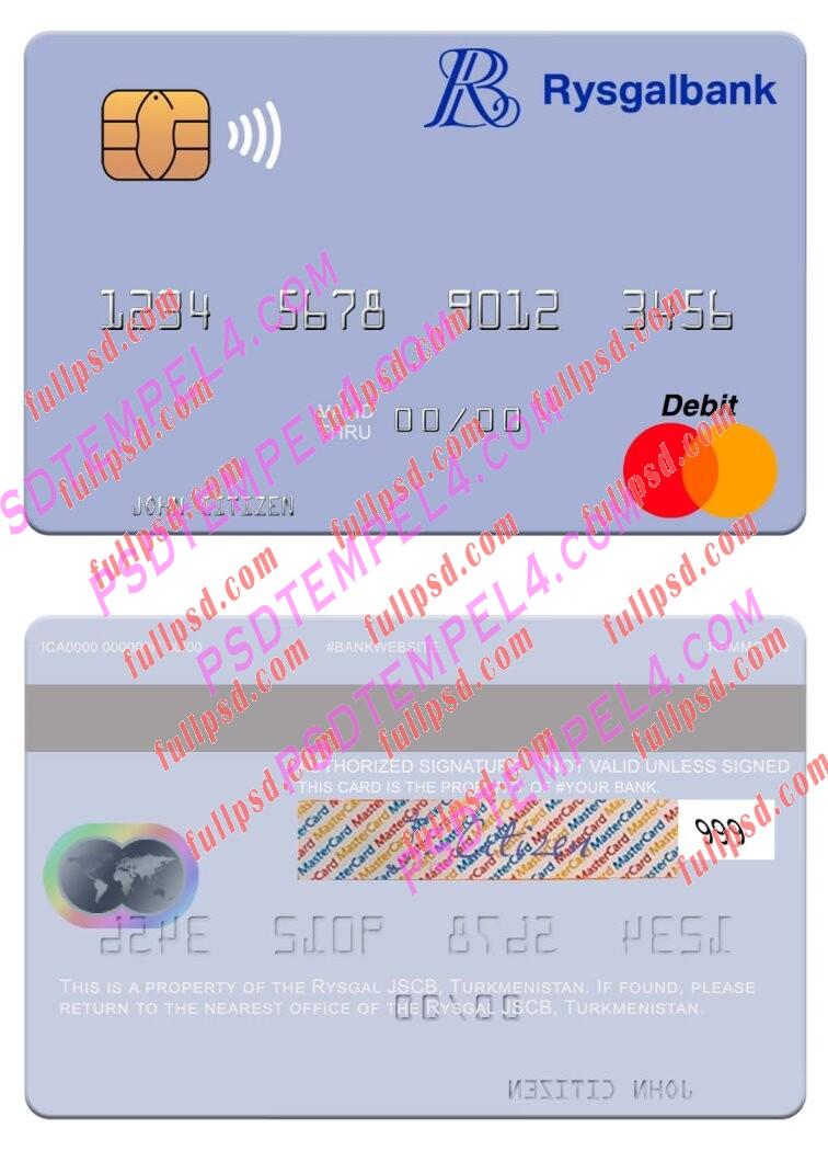 Turkmenistan Rysgal JSCB Mastercard PSD