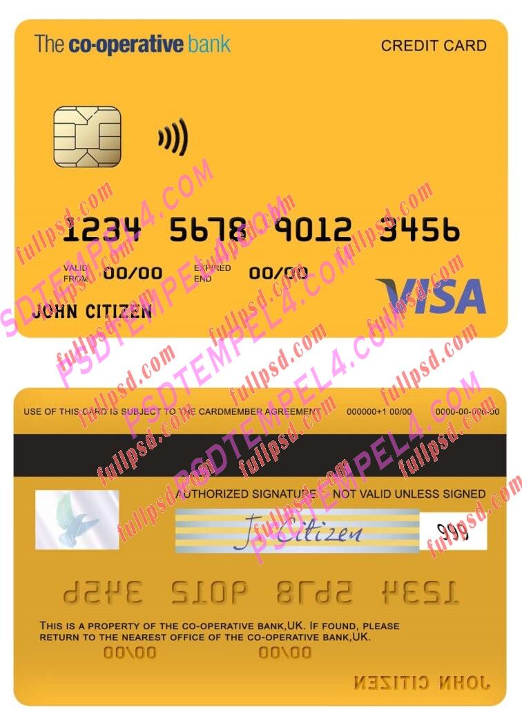 United Kingdom The co operative bank visa card PSD