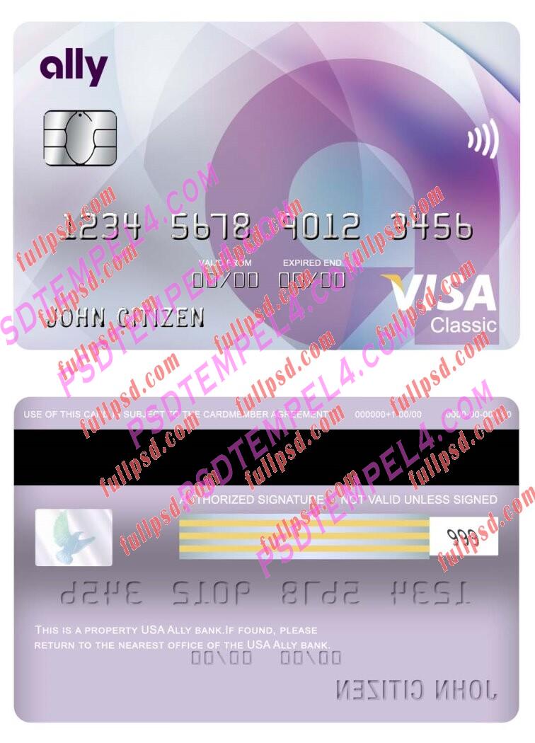 USA Ally bank visa classic card PSD