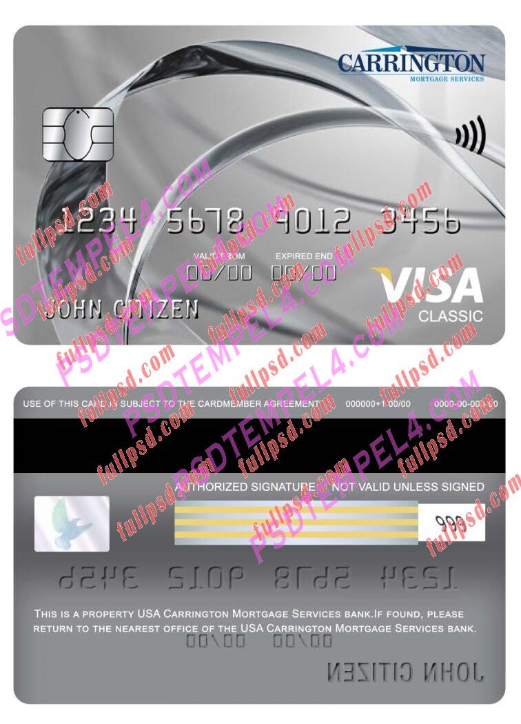USA Carrington Mortgage Services bank visa classic card PSD