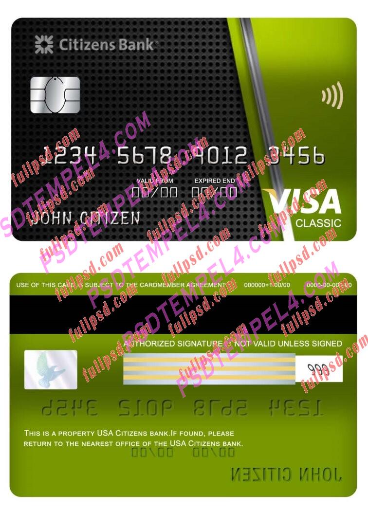 USA Citizens bank visa classic card PSD