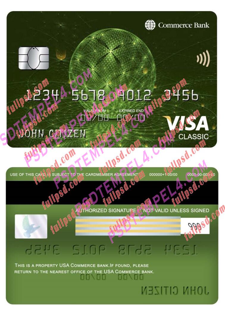 USA Commerce bank visa classic card PSD