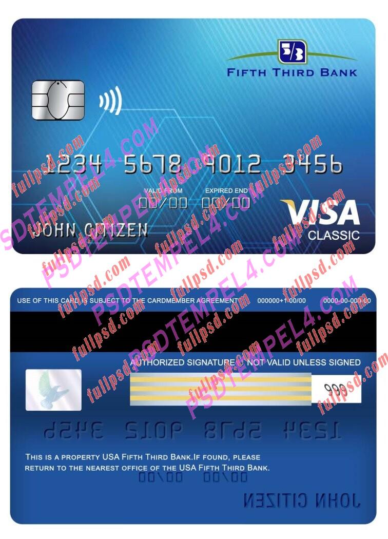 USA Fifth Third Bank visa classic card PSD