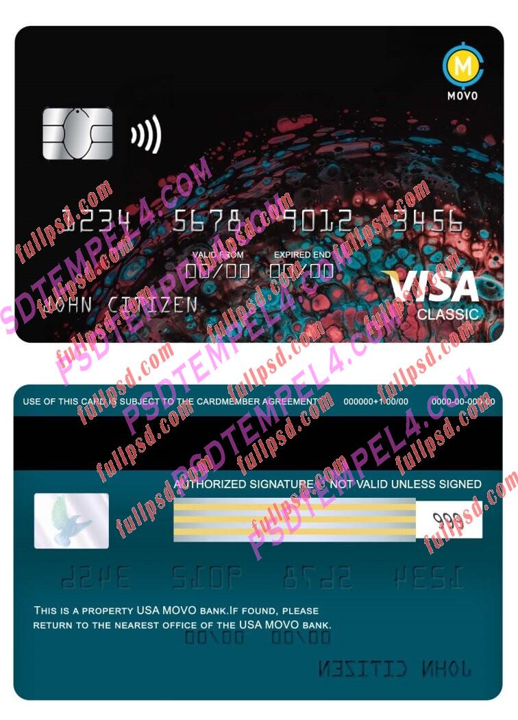 USA MOVO bank visa classic card PSD