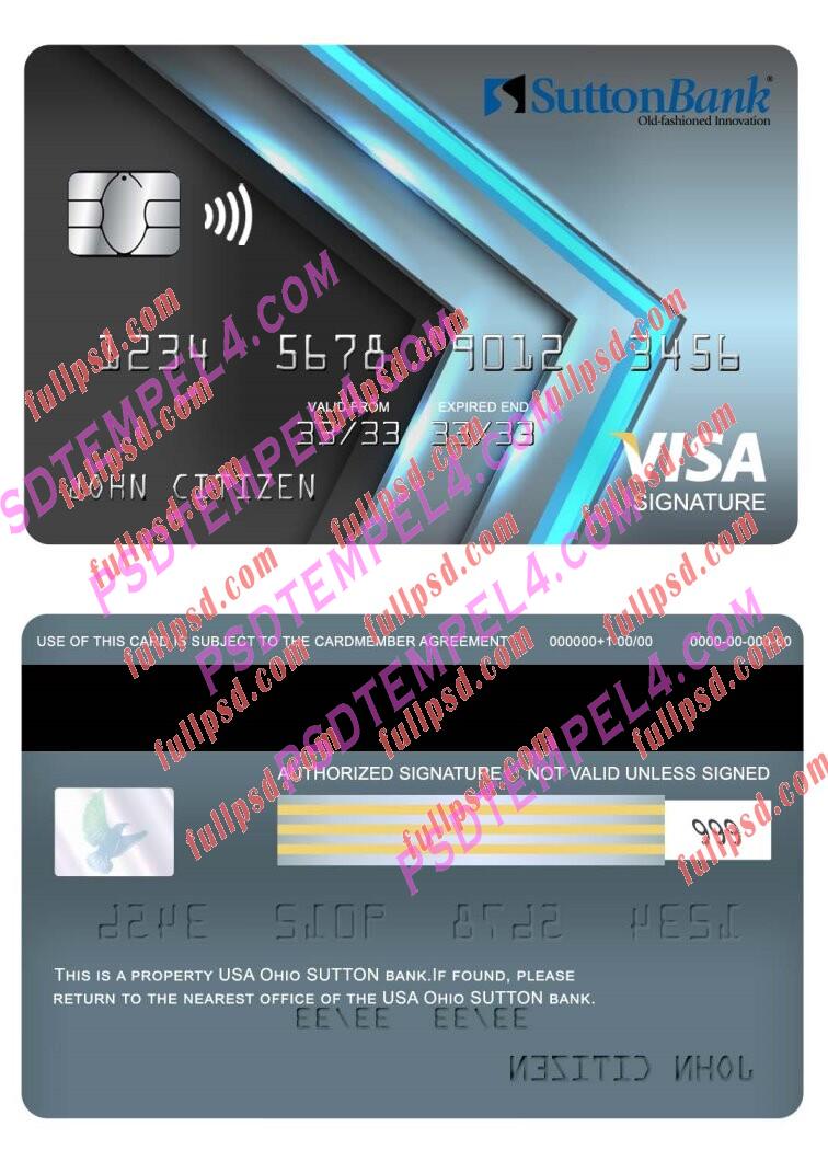 USA Ohio SUTTON bank visa signature card PSD
