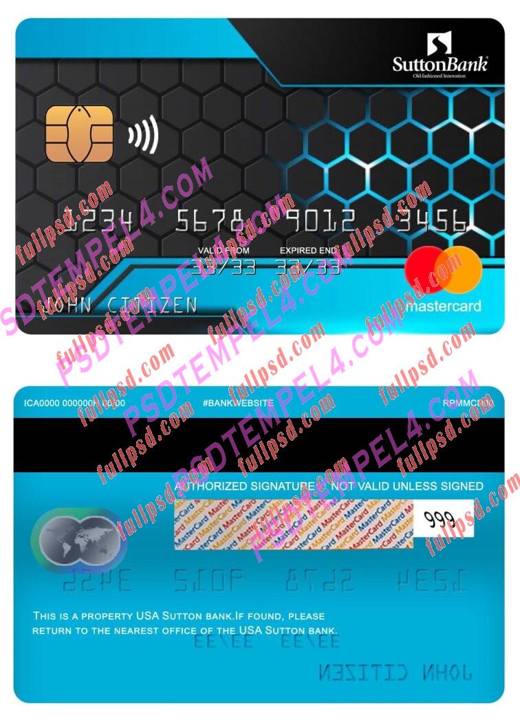 USA Sutton bank Mastercard PSD