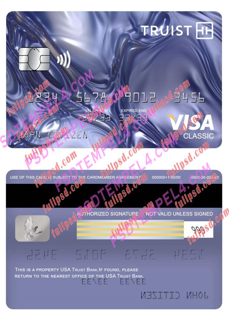 USA Truist Bank visa classic card PSD