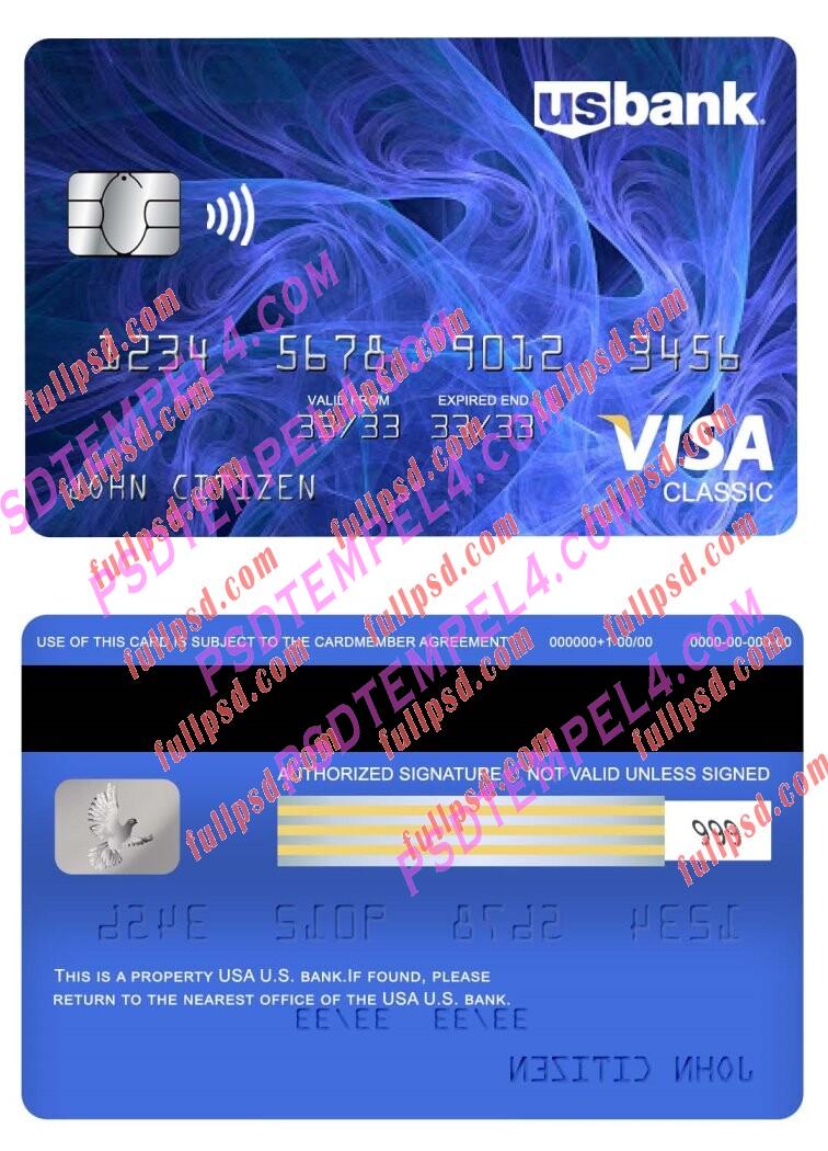 USA U.S. bank visa classic card PSD