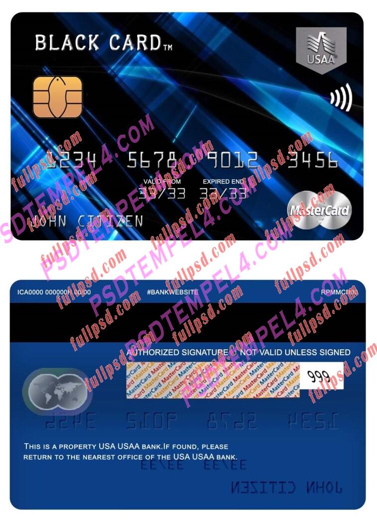 USA USAA bank Mastercard PSD